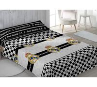 ASDITEX Real Madrid CF Juego de Sábanas, 50% Poliéster 50% Algodón, Diseño Ajedrez, para Cama (135)