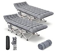 Asdsed Cama Plegable Camping de 200 kg, XXL, Reversible, 2 en 1, para Verano e Invierno, Resistente, para Camping, Exteriores, Jardín y Tienda de Campaña, Juego de 2
