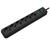 Asein - Enchufe Multiple protección 4500a Negro 6 Base