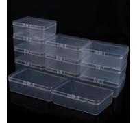 ASelected 12 cajas de plástico con tapa, 9,5 x 6,5 x 3,5 cm, caja de almacenamiento pequeña con tapa para pequeñas cuentas, joyas, tornillos, accesorios para manualidades