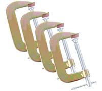 ASelected 4 abrazaderas G de 4 pulgadas (105 mm) de placa de acero, resistencia industrial, juego de abrazaderas C para carpintería, soldadura, construcción, reparación de automóviles, apertura de
