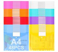 ASelected 48 Piezas Fundas Multitaladro A4 Colores Con Broche