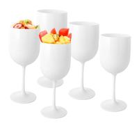 ASelected 5 copas de vino de plástico, 450 ml, copas de vino de plástico, para eventos, fiestas, pícnic, camping