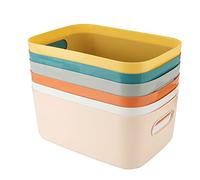 ASelected 6 cajas de almacenamiento de plástico, cestas de almacenamiento, cajas de almacenamiento de 24 x 16 x 9 cm para cocina, armario, oficina, baño, juguetes, contenedores de