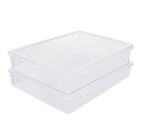 ASelected Cajas de almacenamiento de plástico transparente A4 con tapas para suministros de arte, 2 cajas transparentes de almacenamiento, organizador de plástico de volumen de 3,6 litros para papel,