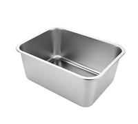 ASelected Cuenco para lavar, de acero inoxidable 304, rectangular, grande, 10 litros, para lavabo, para mezclar, sin plástico, 33 x 24 x 15 cm