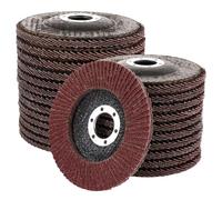 ASelected Discos de solapa de 115 mm, paquete de 20 discos de molienda de grano 40, 60, 80, 120 para amoladora angular, discos abrasivos profesionales para amoladora angular para lijar, metal, madera,