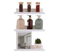 ASelected Estantería de Pared, Juego de 4 estantes de baño, 30 cm, estantes Decorativos de Pared para Libros y Fotos, decoración del hogar, Color Blanco