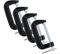 ASelected Juego de 4 abrazaderas G de 4 pulgadas (105 mm) de alta resistencia, resistencia industrial, juego de abrazaderas C para carpintería, soldadura, construcción, reparación de automóviles,