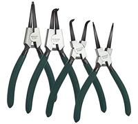 ASelected Juego de 4 alicates de anillo a presión, alicates internos y externos de punta recta y doblada de 7 pulgadas, juego de alicates de anillo a presión resistentes con resortes duraderos y asas