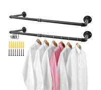 ASelected Perchero de pared de 92 cm, barra de ropa industrial, resistente, retro, para el hogar, tiendas, dormitorio, guardarropa, etc