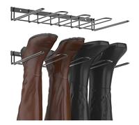 ASelected Soporte de pared para 4 pares, perchas de vadeador, estante de almacenamiento de botas de metal, estante de almacenamiento de zapatos, soporte para botas de vaquero para exteriores