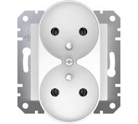 Asfora Enchufe doble con/u sin marco blanco EPH9810221 schneider electric 3606481332998