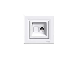 Asfora - Isdn de lata cat5e 1 x rj45, enchufe, completo, schneider electric, blanco, nuevo