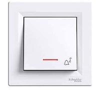 Asfora - Timbre con led, pulsador, interruptor, enchufe, completo, schneider electric, blanco, nuevo