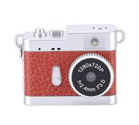ASHATA Cámara de Llavero, Cámara de Bolsillo Portátil Digital Retro 720P FHD con Pantalla a Color de 0,96 Pulgadas, Grabadora de Vídeo CCD Pequeña con Luz LED 4 Filtros para Grabación de (Marrón