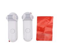 ASHATA Cerradura de Palanca de Puerta Adhesiva, Diseño a Prueba de Niños con Botón Doble para Mayor Seguridad en Dormitorios y Guarderías, Paquete de 2 (GRAY)