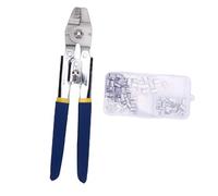 ASHATA Herramienta de Prensado de Cuerda de Alambre, Prensador Duradero de Acero Inoxidable para Uso Pesado, 150 Fundas de Bucle de Aluminio para Barandillas de Cubierta