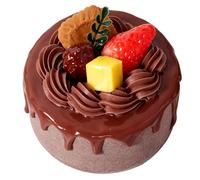 ASHATA Pastel de Postre de Simulación Realista, Modelo de PVC de 4 Pulgadas para Decoraciones de Fiesta de Cumpleaños y Estética de Panadería (Pastel de 4 Pulgadas (Estilo Galleta de Frutas))