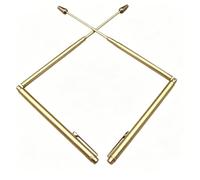 ASHATA Varilla de Radiestesia Retráctil de 2 Piezas, Varilla de Adivinación de Agua en Forma de Pluma, Telescópica Chapada en Oro de Acero Inoxidable de 56 Cm con Bolsa de Almacenamiento para (GOLD)
