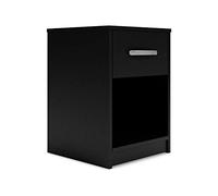 Ashley Furniture Industries Flannia - Mesita de Noche con 1 cajón, Color Negro