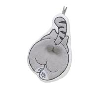 ASHLUYAK Hook-Ready Feline Toalla con cuerpo de microfibra para secar a | Bucle superior para una colocación accesible del gancho, diseño de espalda felina con cola, detalles de huella y dos bolas de