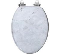 Asiento de inodoro alargado de resina KaiKun con cierre suave y liberación | Diseño vacío de piedra gris, movimiento silencioso de la tapa, fácil de limpiar, fácil de instalar, con topes de cubierta.