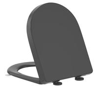 Asiento de inodoro con forma de D y sistema de cierre suave