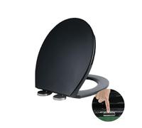 Asiento de inodoro de cierre suave, asiento de inodoro de cierre suave con liberación rápida para una fácil limpieza, asientos de inodoro estándar en forma de O, fijación superior simple, asiento de