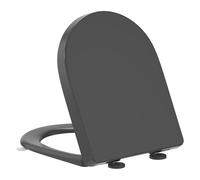 Asiento de inodoro de cierre suave en forma de D, asientos de toulet gris YEAUPE PRO con elevador de tapa, liberación rápida para una fácil limpieza, toleta de polipropileno para cuenco de baño con