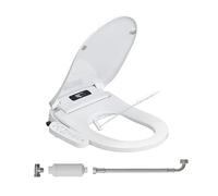 Asiento de inodoro de ducha con filtro, asiento de inodoro inteligente con boquilla autolimpiante, asiento de bidé con luz nocturna, secado al aire caliente, asiento de inodoro con descenso automático