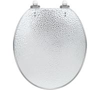 Asiento de inodoro de resina con tapa de liberación rápida y cierre | Disponible en blanco mate, gris mate, vidrio esmerilado y diseños de vidrieras, fácil de instalar y rápido de limpiar.