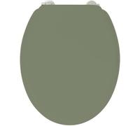Asiento de inodoro doble, color verde petróleo, con partículas de bambú, bisagras de acero inoxidable, universal