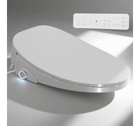 Asiento de inodoro eléctrico inteligente para bidé, apertura y cierre automático, asiento de inodoro alargado con control remoto, barra lateral de acceso rápido, visualización de temperatura