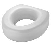 Asiento de inodoro elevado de polietileno, color blanco, 30 x 20 x 15 cm