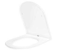 Asiento de inodoro en forma de D, fabricado en plástico, con dimensiones estándar en forma de D, compatibilidad universal, mecanismo de descenso lento y características ecológicas