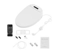 Asiento de inodoro inteligente con mando a distancia, luz nocturna LED | Smart - Tapa de inodoro con dispositivo de descenso automático, 4 niveles de temperatura, polipropileno, color blanco