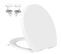 Asiento de inodoro ovalado de cierre suave - Asientos de toulet YEAUPE PRO con elevador de tapa, liberación rápida para una fácil limpieza, ABS Loo Toulet para baño con bisagras ajustables