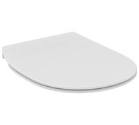 Asiento de inodoro plano, con cierre suave, color blanco