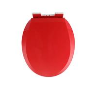 Asiento De Inodoro Plástico Resistente, Tapa Cierre Lento, Silencioso | Durable y resistente a la decoloración, liberación rápida for una fácil limpieza, capacidad de carga de 150 kg(Red)