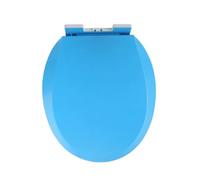 Asiento De Inodoro Plástico Resistente, Tapa Cierre Lento, Silencioso | Durable y resistente a la decoloración, liberación rápida for una fácil limpieza, capacidad de carga de 150 kg(Blue)
