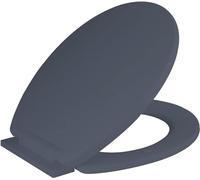Asiento de inodoro Ram® con cierre suave y bisagras ajustables, asiento de inodoro LOO de liberación rápida y fácil de limpiar, gris