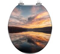 Asiento de inodoro redondo de resina Sunset St Joseph con cierre suave para baño