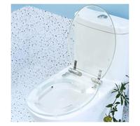 Asiento De Inodoro Resina Transparente Sólida, Cierre Lento Con Tapa | Durable y resistente a la decoloración, fácil de instalar y limpiar, capacidad de carga de 150 kg