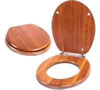 Asiento de inodoro, tapa de inodoro, bambú "Bamboo". Bisagras de acero inoxidable: calidad superior y gran estabilidad