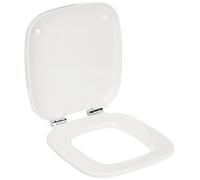 Asiento de váter, universal, de plástico, blanco, con descenso amortiguado