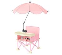 Asiento elevador portátil para viajes,Silla elevadora portátil, Asiento elevador cómodo con bandeja, Silla elevadora de viaje portátil plegable con sombrillas para bebés de 6 a 36 años
