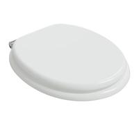 Asiento inodoro MDF blanco 44 x 38 cm cierre suave | Montaje estándar, uso interior, apertura 28 x 24,5 cm, peso 2,55 kg, fácil limpieza