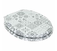 Asiento inodoro MDF cierre suave 44 x 38 cm porcelana | Fijación 13-18 cm, apertura 28 x 24,5 cm, uso interior, montaje fácil