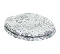Asiento inodoro MDF gris 44 x 38 cm cierre suave | Uso interior, montaje requerido, apertura 28x24,5 cm, agujeros 13-18 cm, peso 2,55 kg